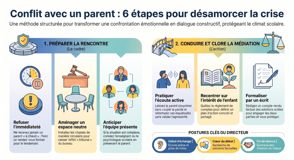 direction d'école savoir gérer les conflits de parents